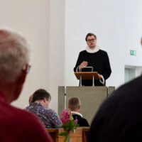 Sognepræst Julius Sommer holdt prædikenen til visitasen i Gullestrup