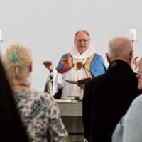 Biskop Henrik Stubkjær ved gudstjenesten i Gullestrup