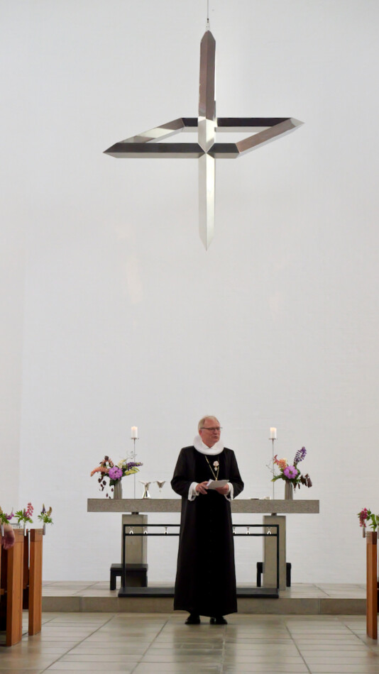 Biskop Henrik Stubkjær holdt tale ved gudstjenesten i Gullestrup