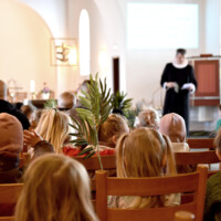 20220405 Palmesøndag  - gudstjeneste for børnehaverne i Ikast Kirke
